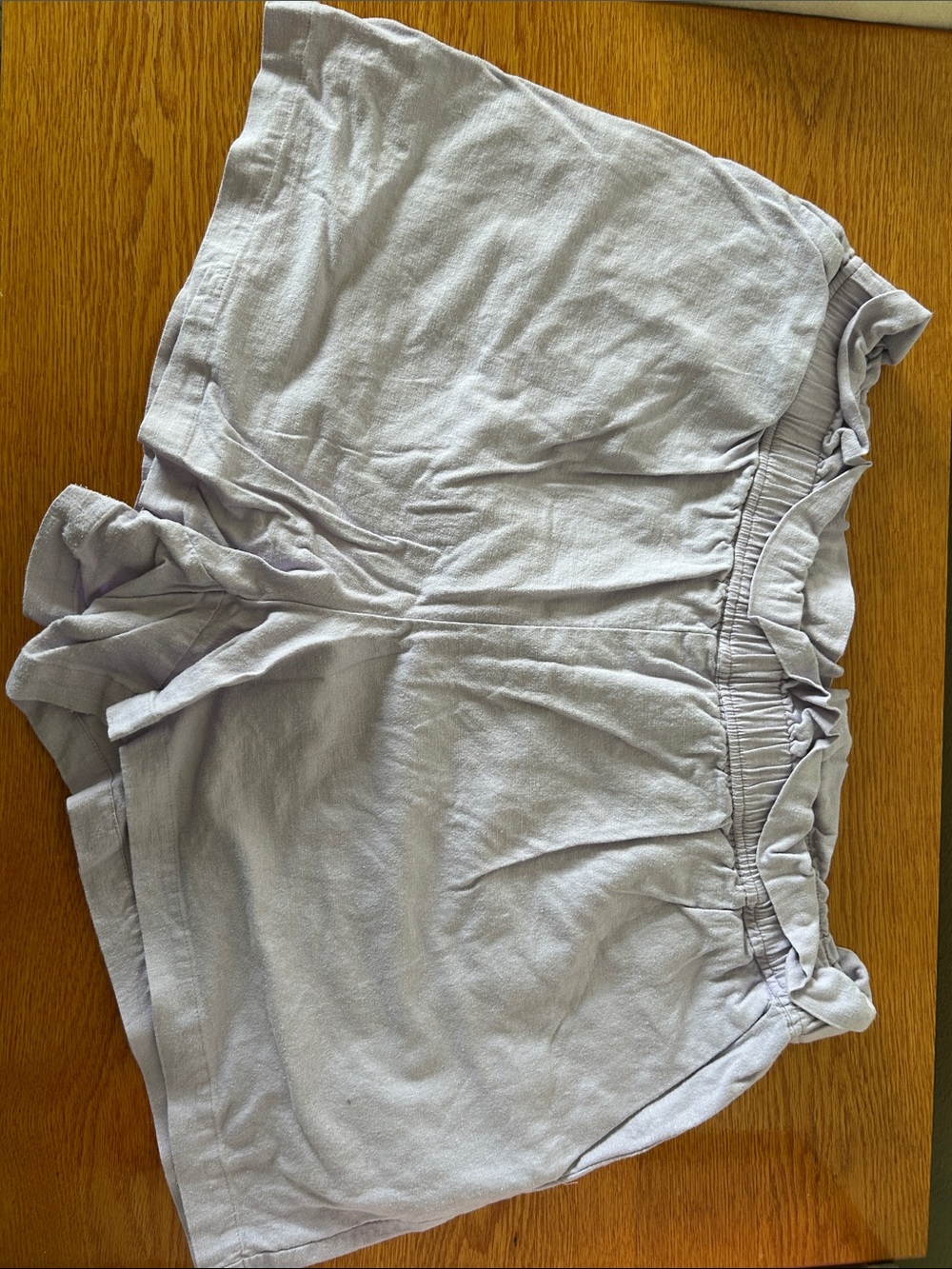 Express Light Lavender High-Waist linen Shorts